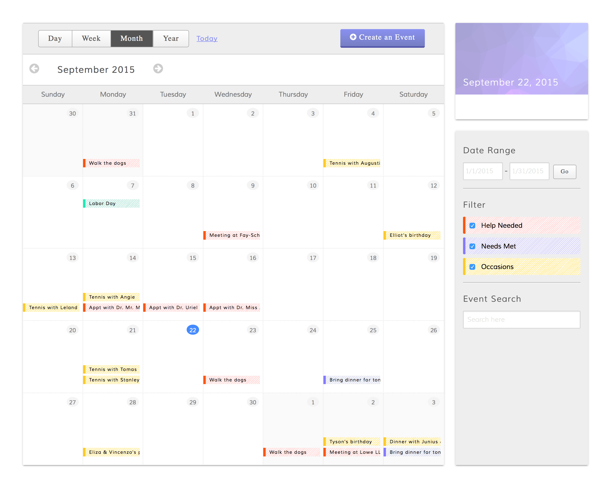 Javascript Calendar Event Example Coverletterpedia